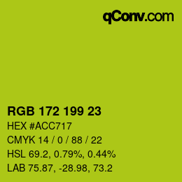 カラーコード: RGB 172 199 23 | qconv.com