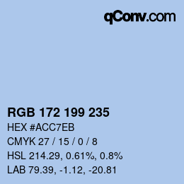 Color code: RGB 172 199 235 | qconv.com