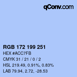 カラーコード: RGB 172 199 251 | qconv.com