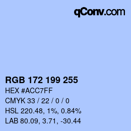 Color code: RGB 172 199 255 | qconv.com