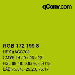 Color code: RGB 172 199 8 | qconv.com