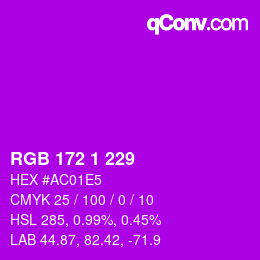 カラーコード: RGB 172 1 229 | qconv.com
