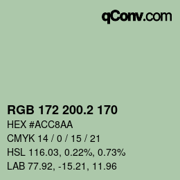 カラーコード: RGB 172 200.2 170 | qconv.com