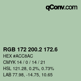 カラーコード: RGB 172 200.2 172.6 | qconv.com