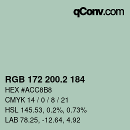 カラーコード: RGB 172 200.2 184 | qconv.com