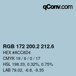 カラーコード: RGB 172 200.2 212.6 | qconv.com