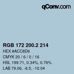カラーコード: RGB 172 200.2 214 | qconv.com