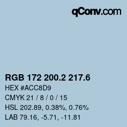 カラーコード: RGB 172 200.2 217.6 | qconv.com