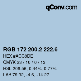 カラーコード: RGB 172 200.2 222.6 | qconv.com