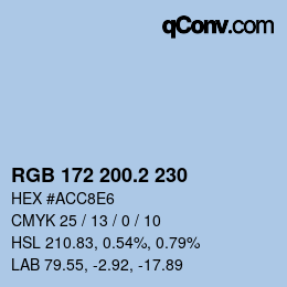 カラーコード: RGB 172 200.2 230 | qconv.com