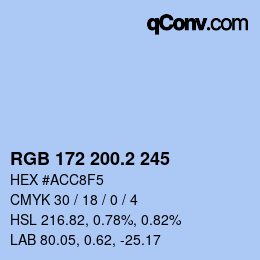 カラーコード: RGB 172 200.2 245 | qconv.com