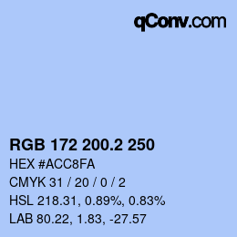 カラーコード: RGB 172 200.2 250 | qconv.com