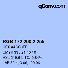 カラーコード: RGB 172 200.2 255 | qconv.com