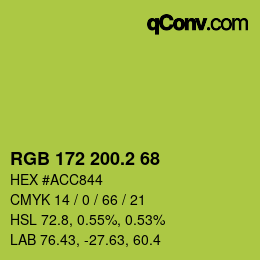 カラーコード: RGB 172 200.2 68 | qconv.com