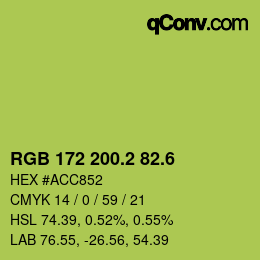 カラーコード: RGB 172 200.2 82.6 | qconv.com