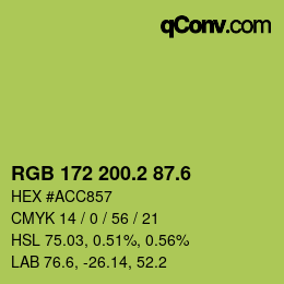 カラーコード: RGB 172 200.2 87.6 | qconv.com