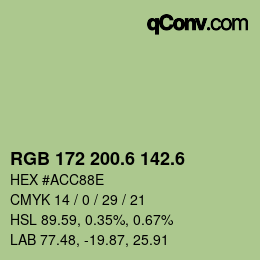 カラーコード: RGB 172 200.6 142.6 | qconv.com