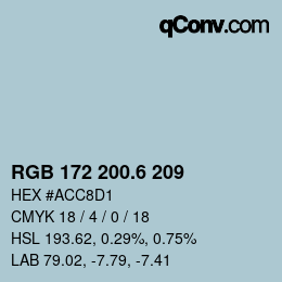 カラーコード: RGB 172 200.6 209 | qconv.com