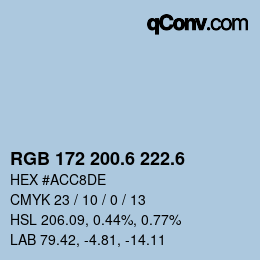 カラーコード: RGB 172 200.6 222.6 | qconv.com