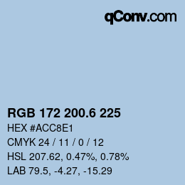 カラーコード: RGB 172 200.6 225 | qconv.com