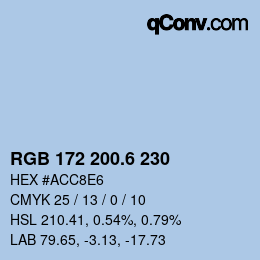 カラーコード: RGB 172 200.6 230 | qconv.com