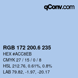 カラーコード: RGB 172 200.6 235 | qconv.com