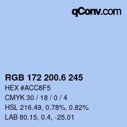 カラーコード: RGB 172 200.6 245 | qconv.com