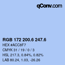 カラーコード: RGB 172 200.6 247.6 | qconv.com