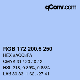 カラーコード: RGB 172 200.6 250 | qconv.com