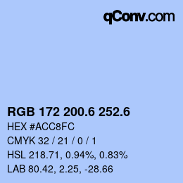 カラーコード: RGB 172 200.6 252.6 | qconv.com