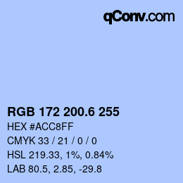 カラーコード: RGB 172 200.6 255 | qconv.com