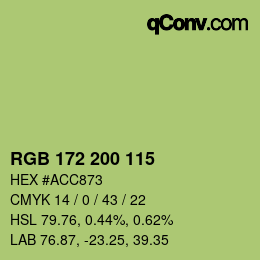 カラーコード: RGB 172 200 115 | qconv.com