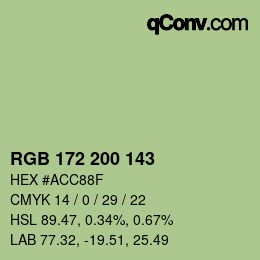 颜色代码: RGB 172 200 143 | qconv.com