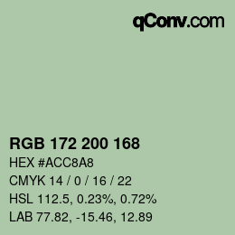 颜色代码: RGB 172 200 168 | qconv.com