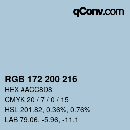 Farbcode: RGB 172 200 216 | qconv.com