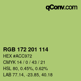 Color code: RGB 172 201 114 | qconv.com