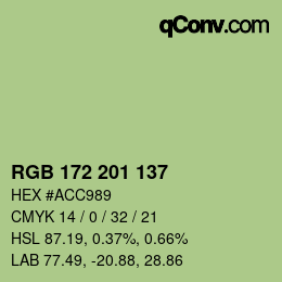 Color code: RGB 172 201 137 | qconv.com