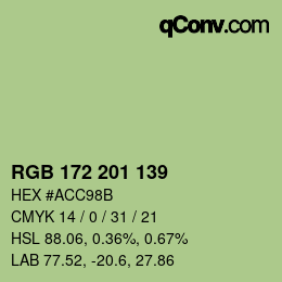 Color code: RGB 172 201 139 | qconv.com