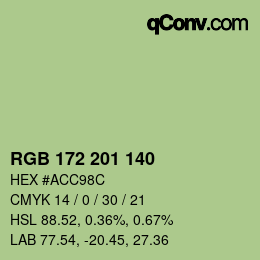 Color code: RGB 172 201 140 | qconv.com