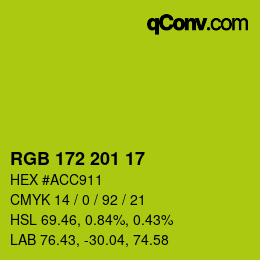 Color code: RGB 172 201 17 | qconv.com
