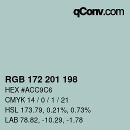 Color code: RGB 172 201 198 | qconv.com