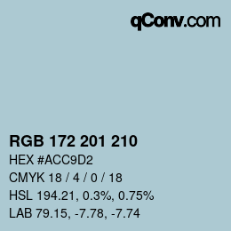 Color code: RGB 172 201 210 | qconv.com