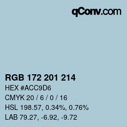 Color code: RGB 172 201 214 | qconv.com