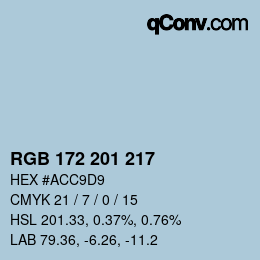 Código de color: RGB 172 201 217 | qconv.com
