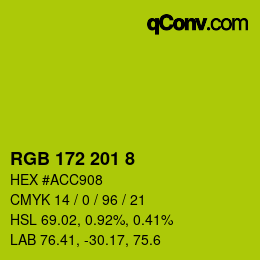 颜色代码: RGB 172 201 8 | qconv.com