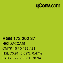 Color code: RGB 172 202 37 | qconv.com