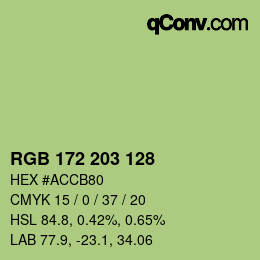 カラーコード: RGB 172 203 128 | qconv.com
