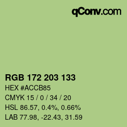 カラーコード: RGB 172 203 133 | qconv.com