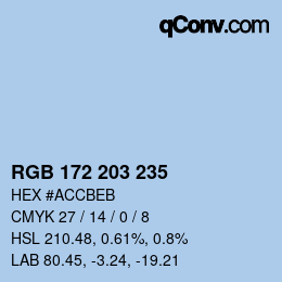 Color code: RGB 172 203 235 | qconv.com