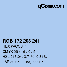 Farbcode: RGB 172 203 241 | qconv.com